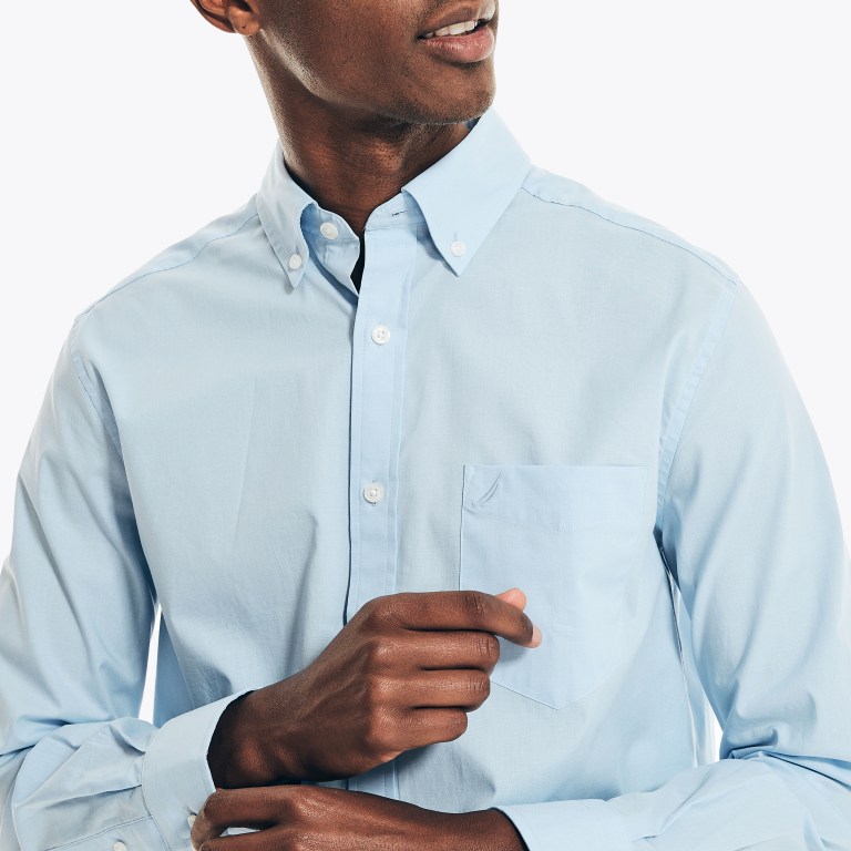 Nautica Wrinkle-resistant Wear To Trabajo Azur Azules | 9j3axNDh