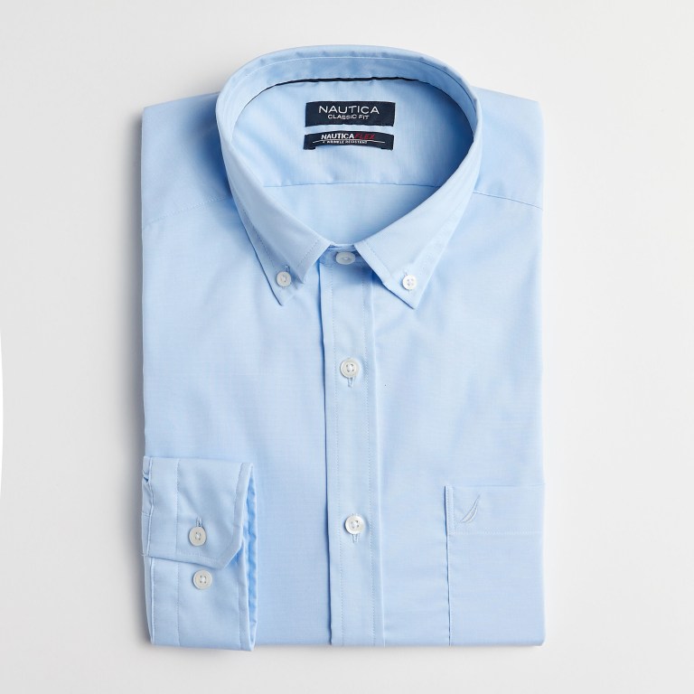 Nautica Wrinkle-resistant Wear To Trabajo Azur Azules | 9j3axNDh