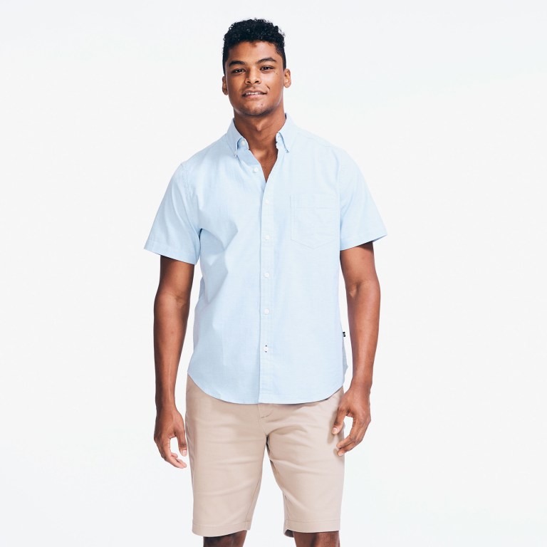 Nautica Wrinkle-resistant Wear To Trabajo -sleeve Azules | DILR1oA7