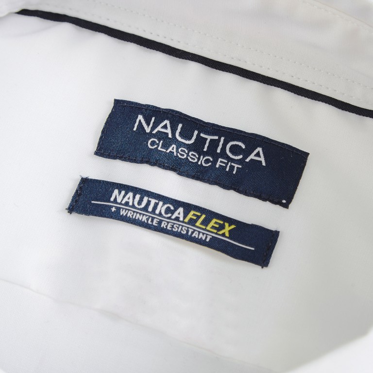 Nautica Wrinkle-resistant Wear To Trabajo Blancas | QzMKRk8D