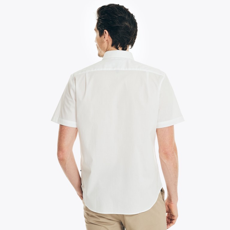 Nautica Wrinkle-resistant Wear To Trabajo -sleeve Blancas | ZcyJxWKt