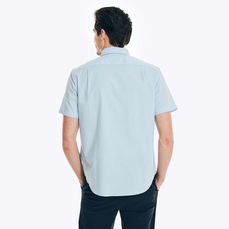 Nautica Wrinkle-resistant Wear To Trabajo -sleeve Azur Azules | vAKCZ3PT