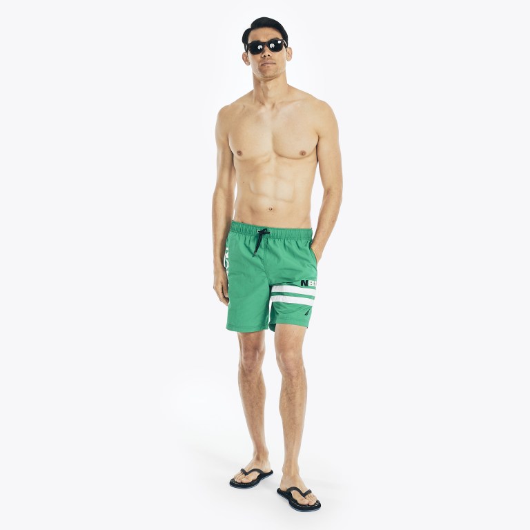 Nautica 8" Logo Stripe Quick-dry Verde | O7BhCFmB