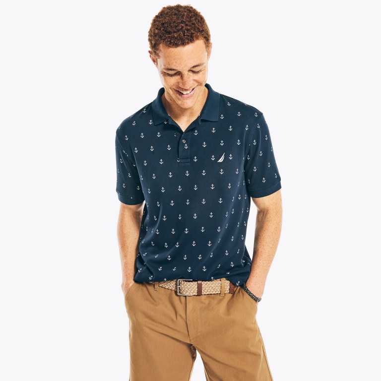 Nautica Classic Fit Anchor Print Azul Marino | tF35KXH0