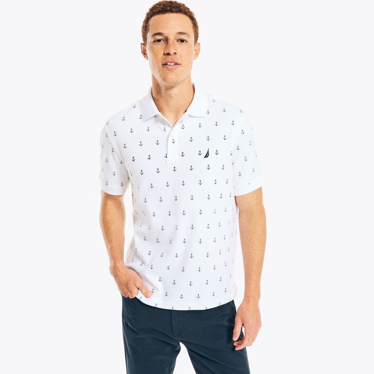 Nautica Classic Fit Anchor Print Blancas | 0o7N7BQQ