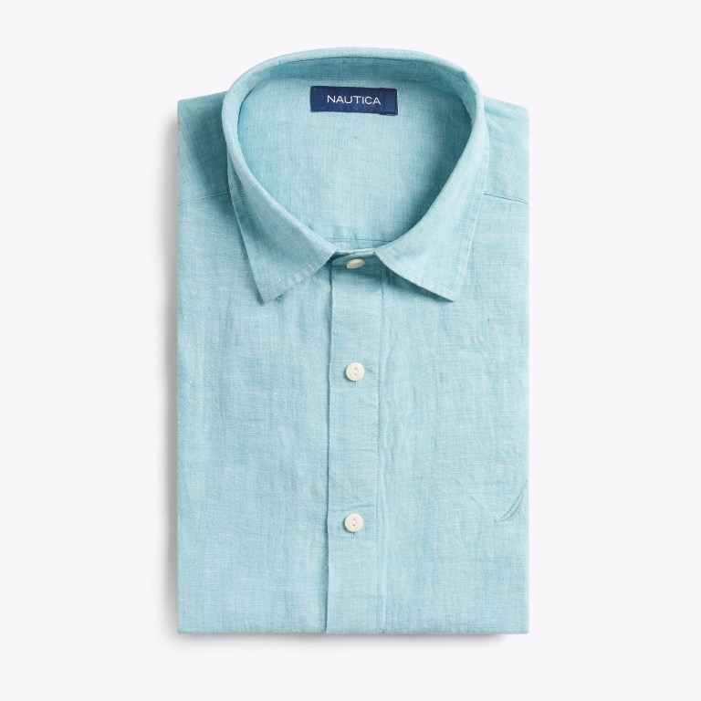 Nautica Classic Fit Linen Azules | HFDR7RzY