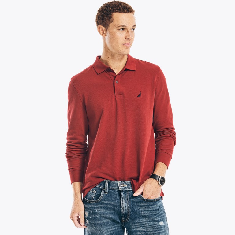 Nautica Classic Fit Long-sleeve Deck Rojas | tXYXzP1D