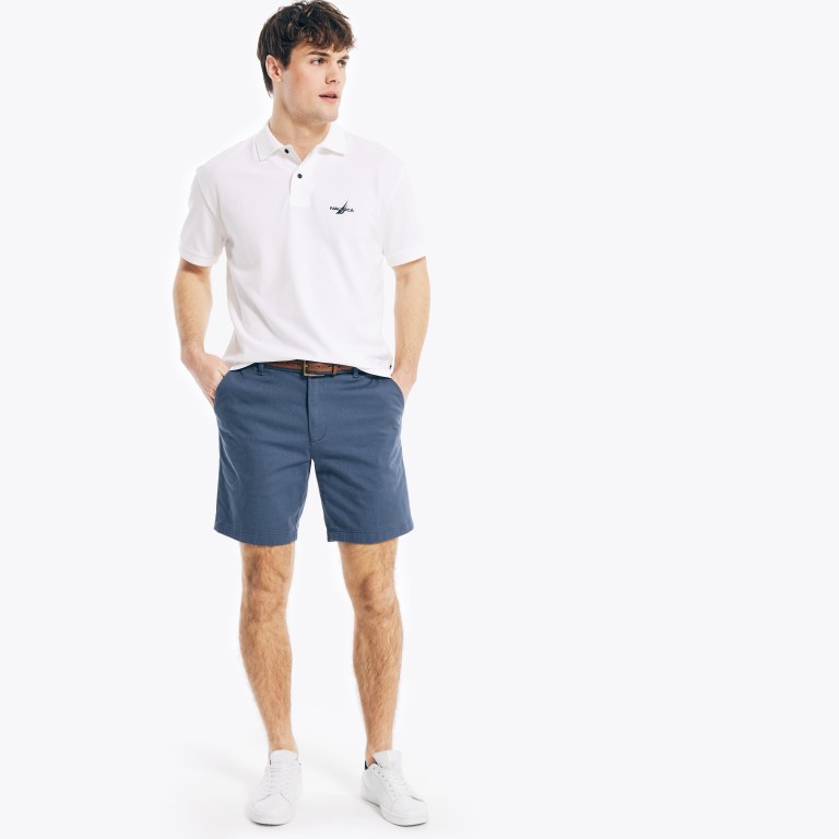 Nautica Classic Fit Mesh Ribbed Blancas | DCWcN5AW