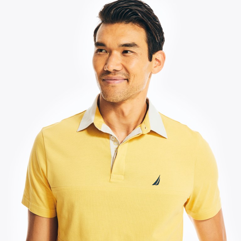 Nautica Classic Fit Rugby Chest-stripe Amarillo | bT49LHvJ