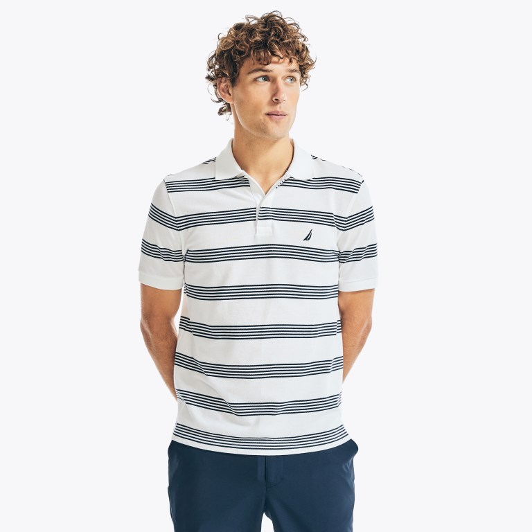 Nautica Classic Fit Striped Deck Blancas | tISPGEJj