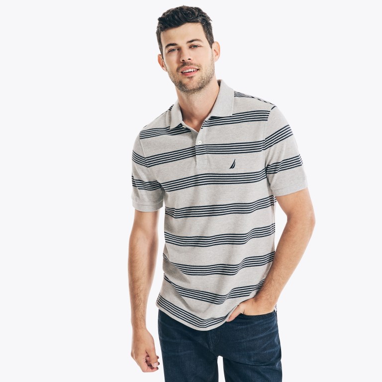 Nautica Classic Fit Striped Deck Gris | 0txacxe4