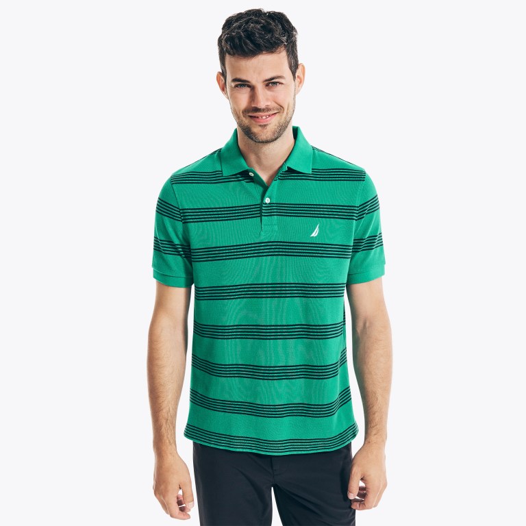 Nautica Classic Fit Striped Deck Verde | xkWrIdJp