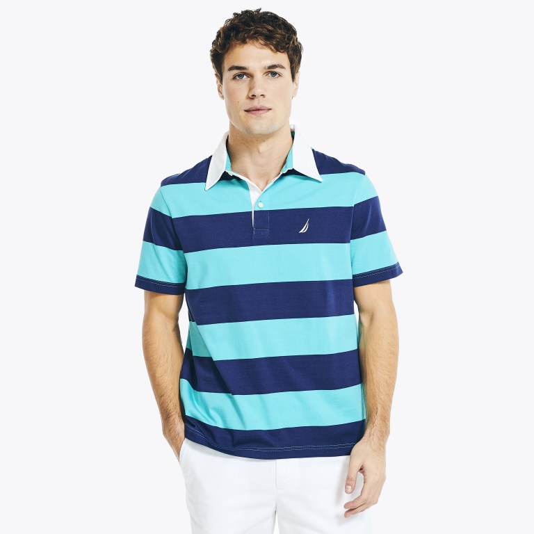 Nautica Classic Fit Striped Verde Oliva Claro | lNtjneOX