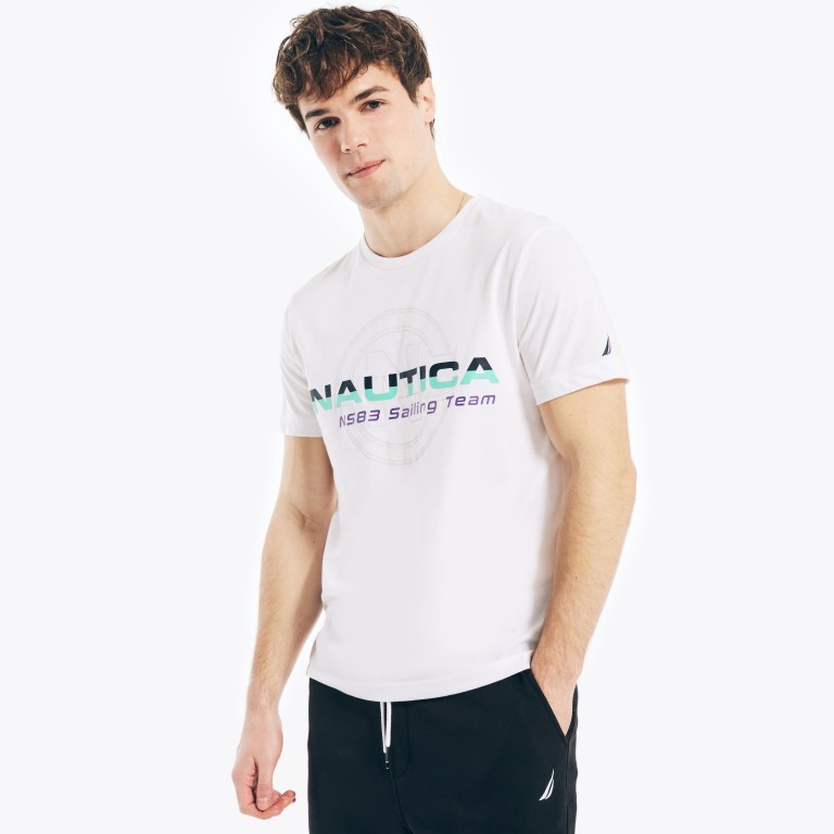 Nautica Competición Sustainably Crafted Sailing Team Estampadas Blancas | vwFE5M3x