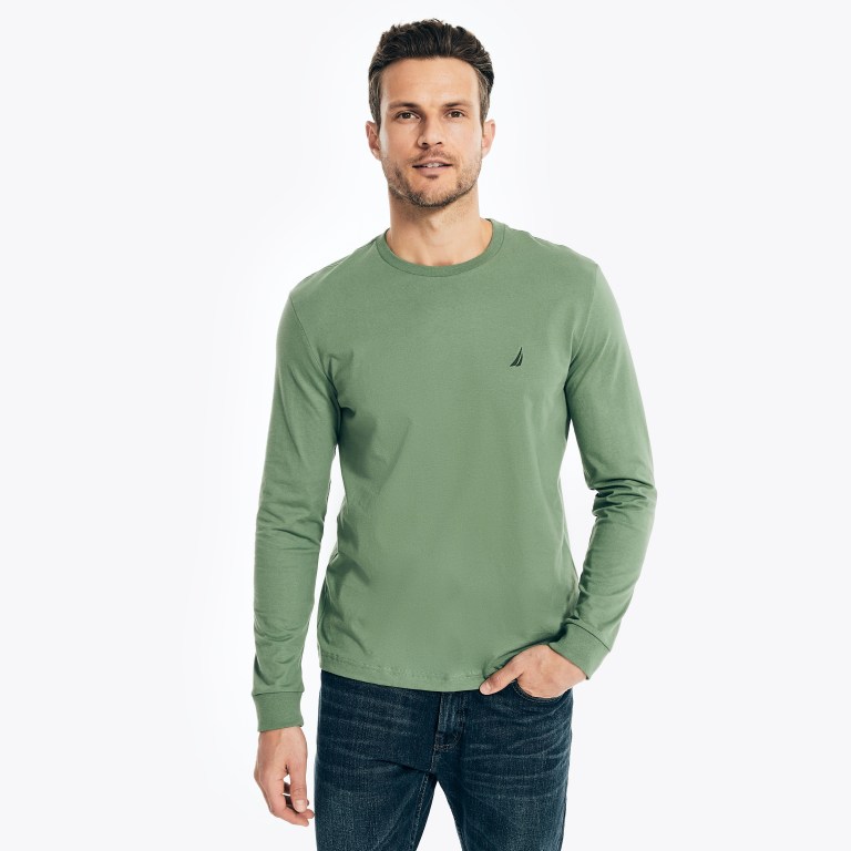 Nautica Crewneck Long-sleeve Verde | UsynrIPj