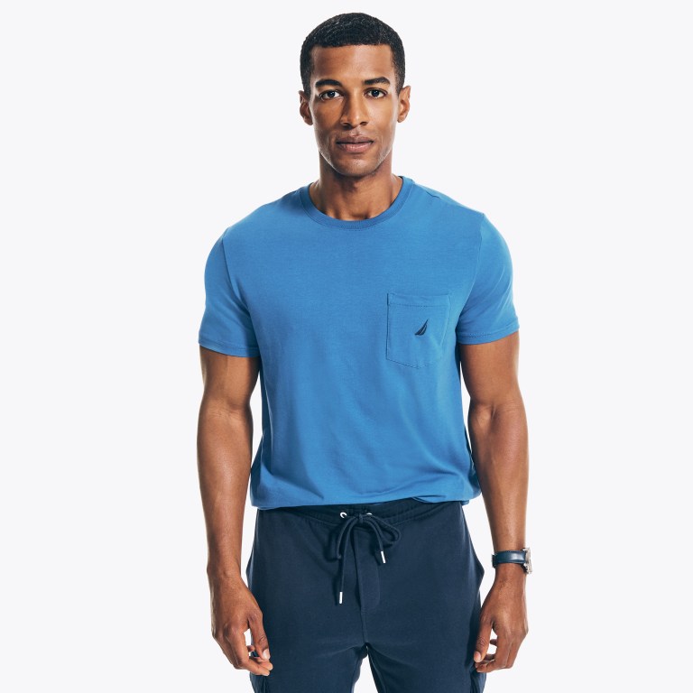 Nautica Crewneck Pocket Azules | kML9LOJU