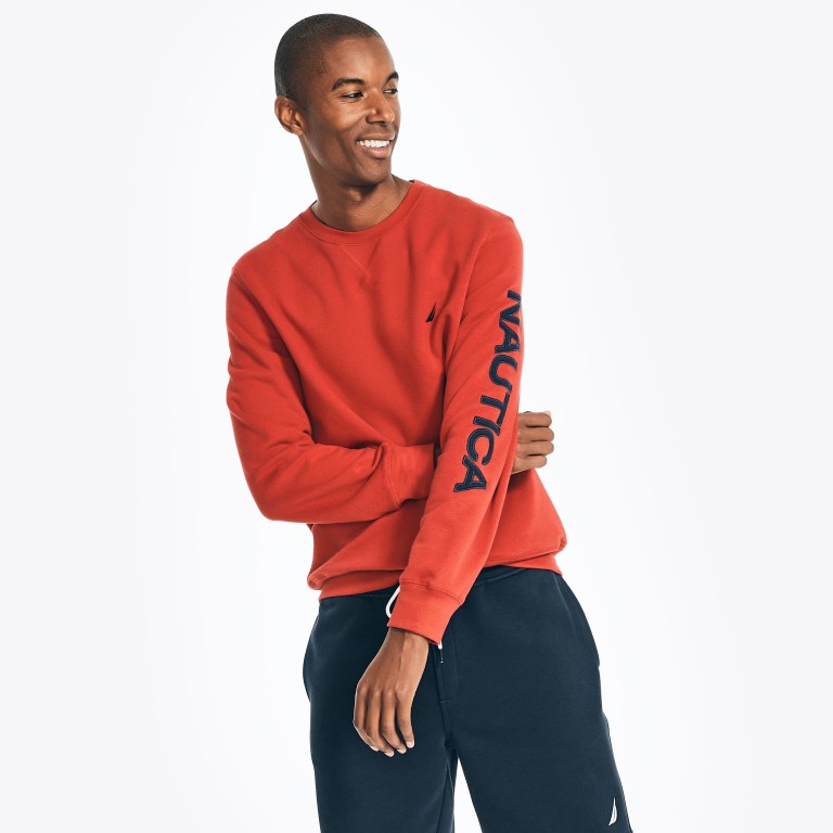 Nautica Logo Crewneck Rojas | 78kDaL37