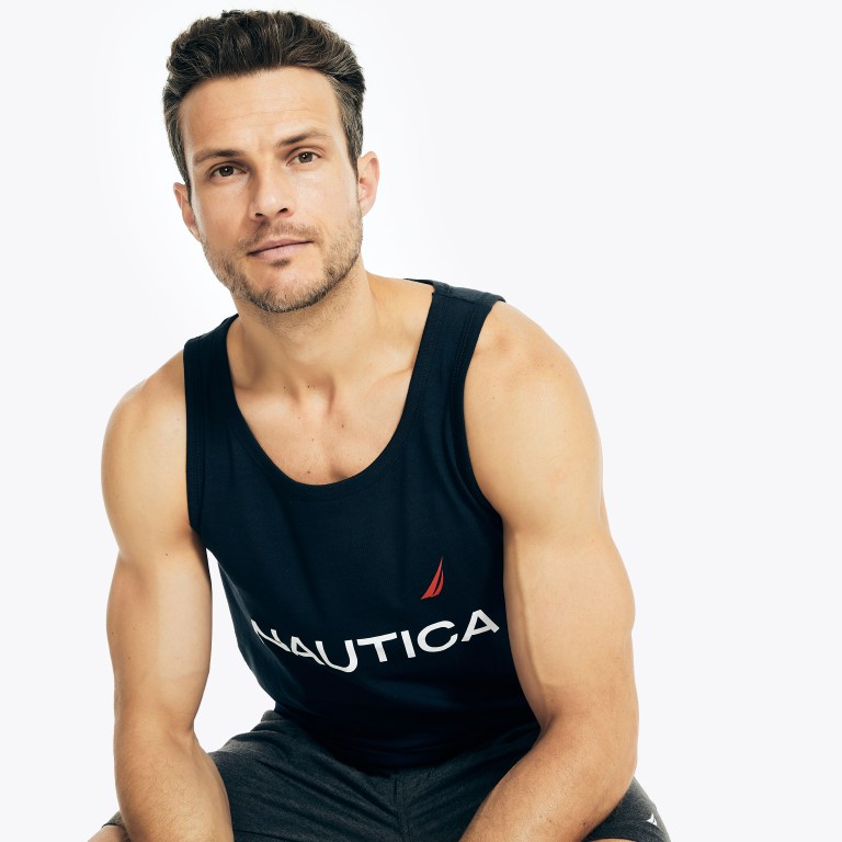 Nautica Logo Estampadas Sleep Tank Azul Marino | S8mGj5TJ