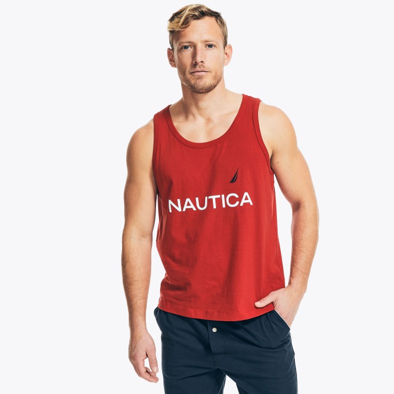 Nautica Logo Estampadas Sleep Tank Rojas | fkH2xdVS