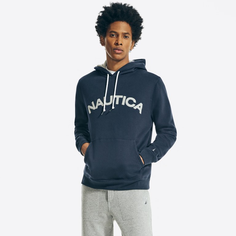 Nautica Logo Pullover Hoodie Azul Marino | 2dxHFTxf