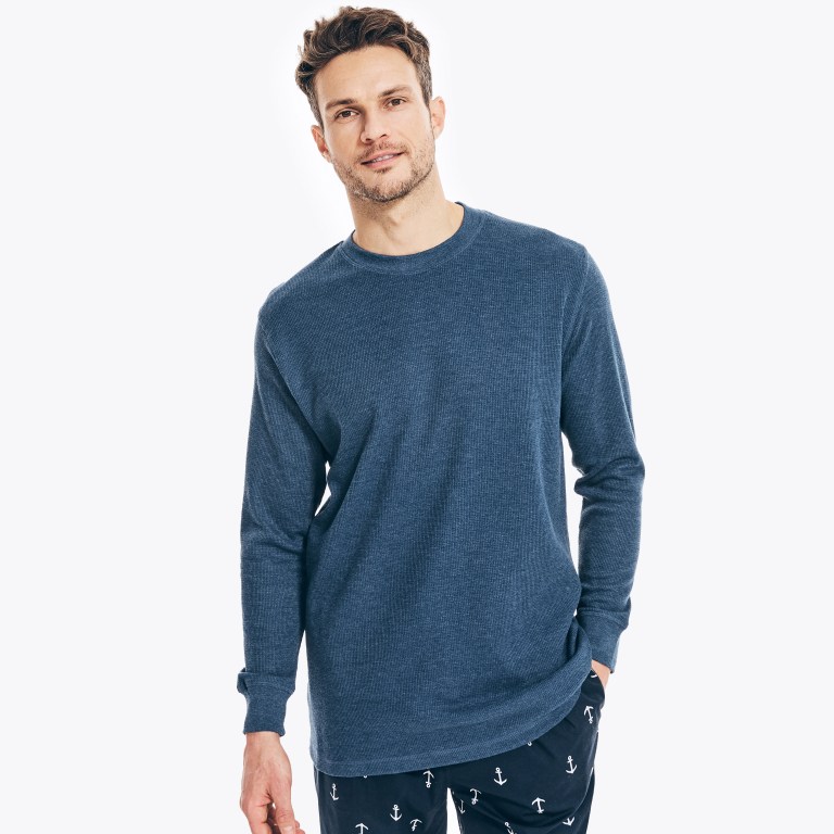 Nautica Long-sleeve Crewneck Thermal Azul Marino | syDCeQLu