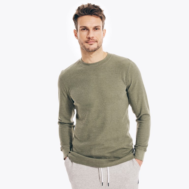 Nautica Long-sleeve Crewneck Thermal Verde | y2MHELrY