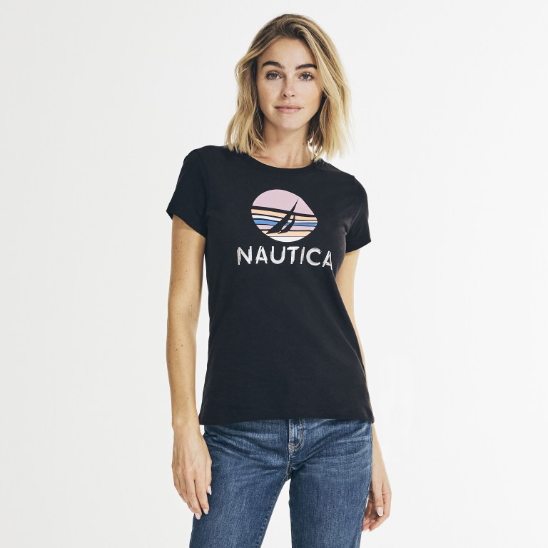 Nautica Metallic Foil Estampadas Negras | JsJryyKu