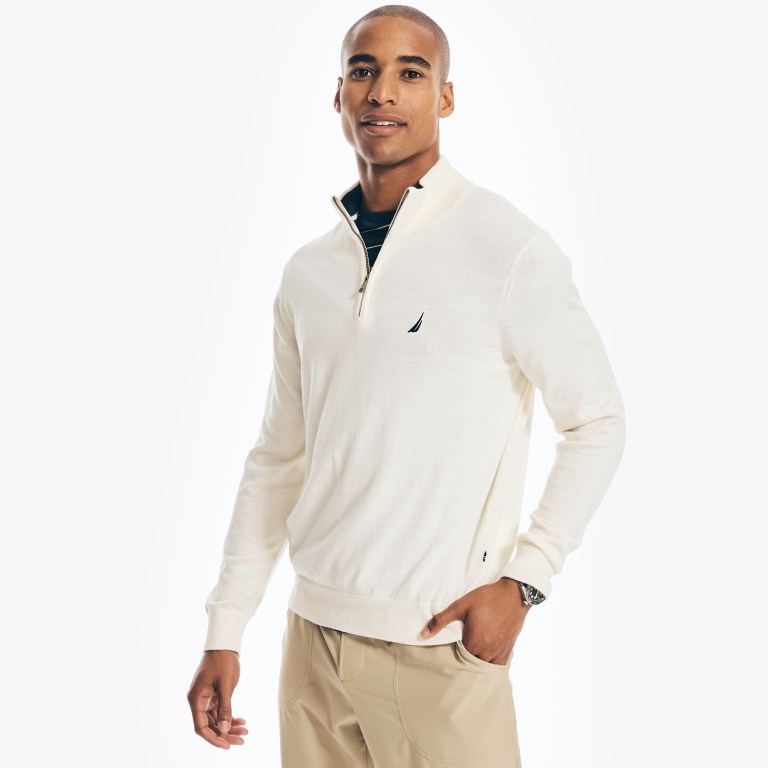 Nautica Navtech Quarter-zip Creme | cvGfWlwq