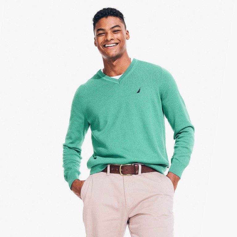 Nautica Navtech V-neck Verde | 8jbtXXrm