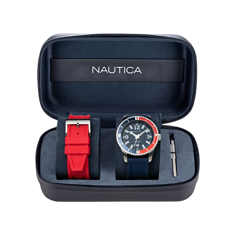 Nautica Pacific Beach Stainless Steel And Silicona 3-hand Box Set Multicolor | Mfe7WvnZ