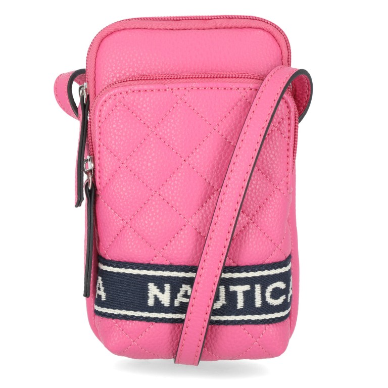 Nautica Quilted Phone Crossbody Coral | tus3i7YZ