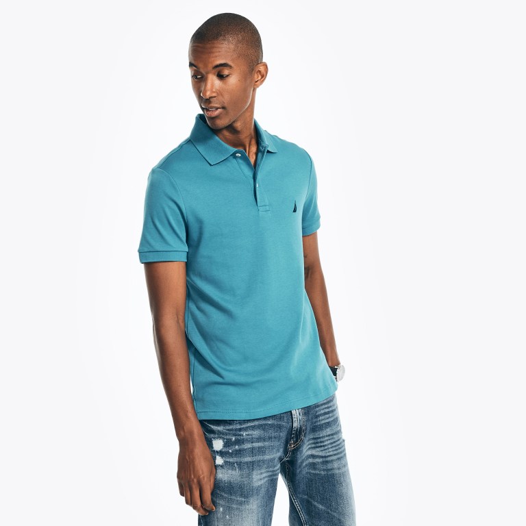 Nautica Slim Fit Interlock Azules | 8I6NiOWO