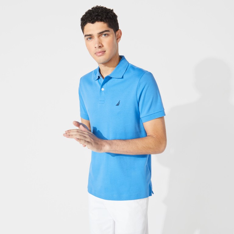 Nautica Slim Fit Interlock Azules | pPBL6eSy