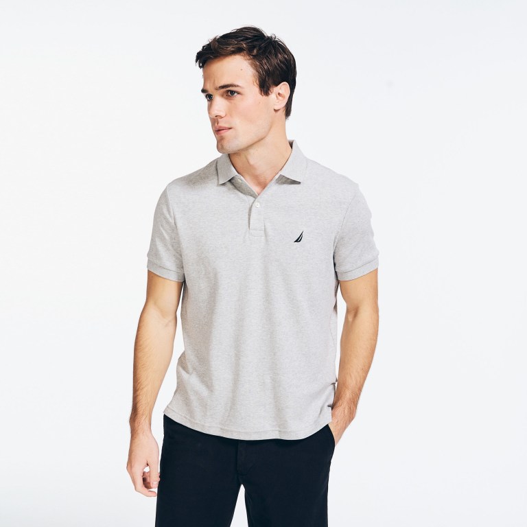 Nautica Slim Fit Interlock Gris | FA8iLIBK