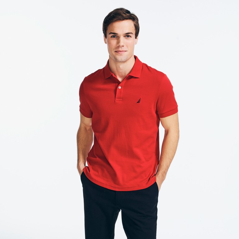 Nautica Slim Fit Interlock Rojas | l1TveVta