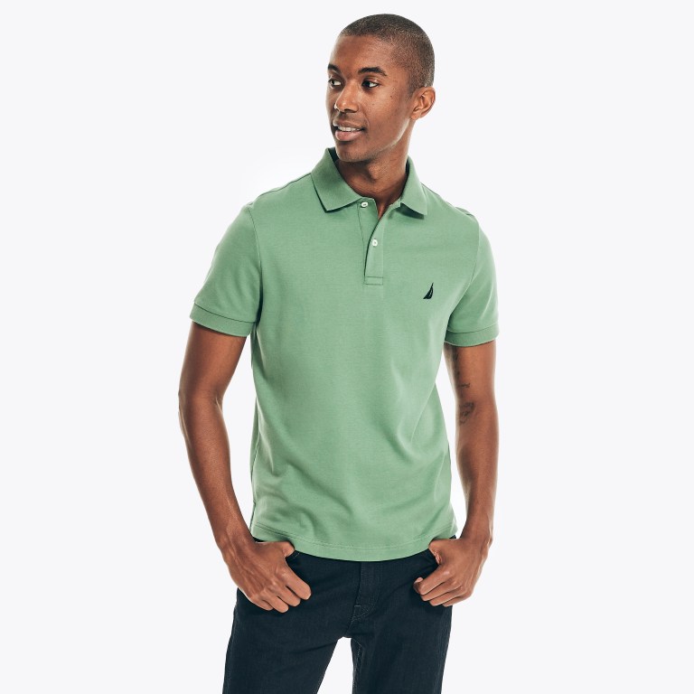 Nautica Slim Fit Interlock Verde | IYB5GwfW