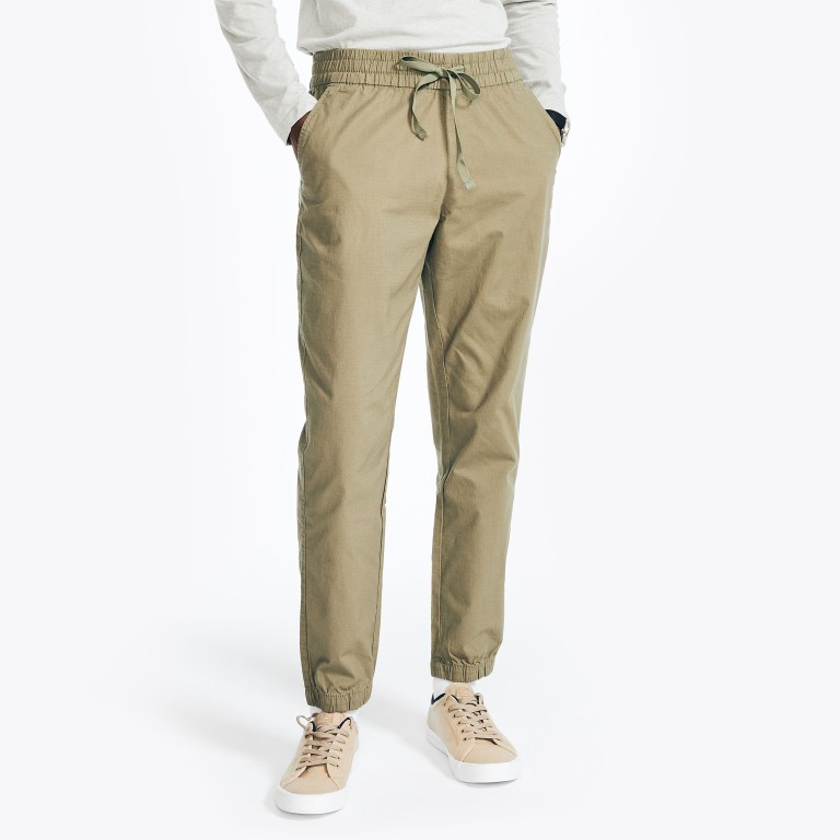 Nautica Slim Fit Rips Jogger Marrones | MXxVwIKO