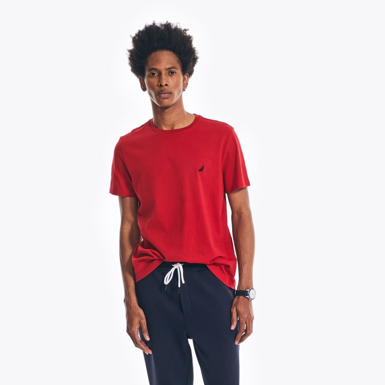 Nautica Solid Crewneck Rojas | 00ug8fIz