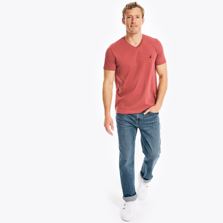 Nautica Solid V-neck Rojas | 8p890Gyf