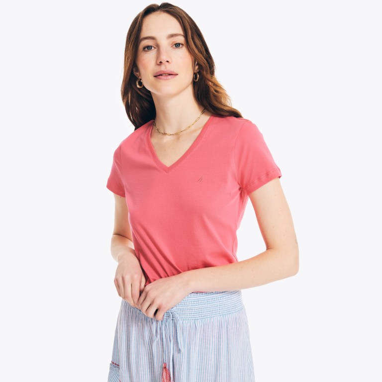 Nautica Solid V-neck Rojas | nyyPqf5t