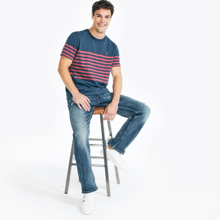 Nautica Striped Crewneck Azules | MyPfcMyw