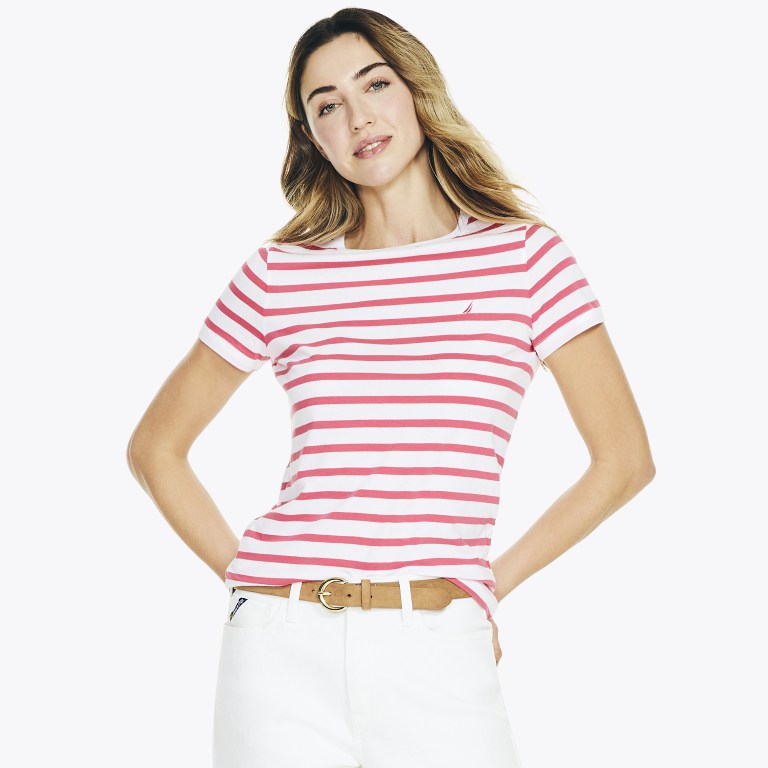 Nautica Striped Crewneck Rojas | qa0s2aIf