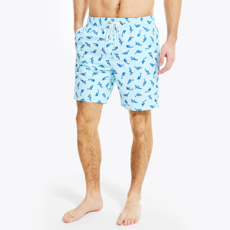 Nautica Sustainably Crafted 8" Shark Print Turquesa Claro | mjazdM16