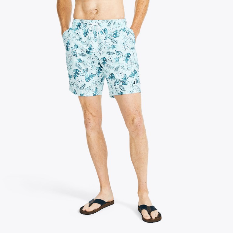 Nautica Sustainably Crafted 8" Tropical Print Turquesa Claro | vMjS4xjr