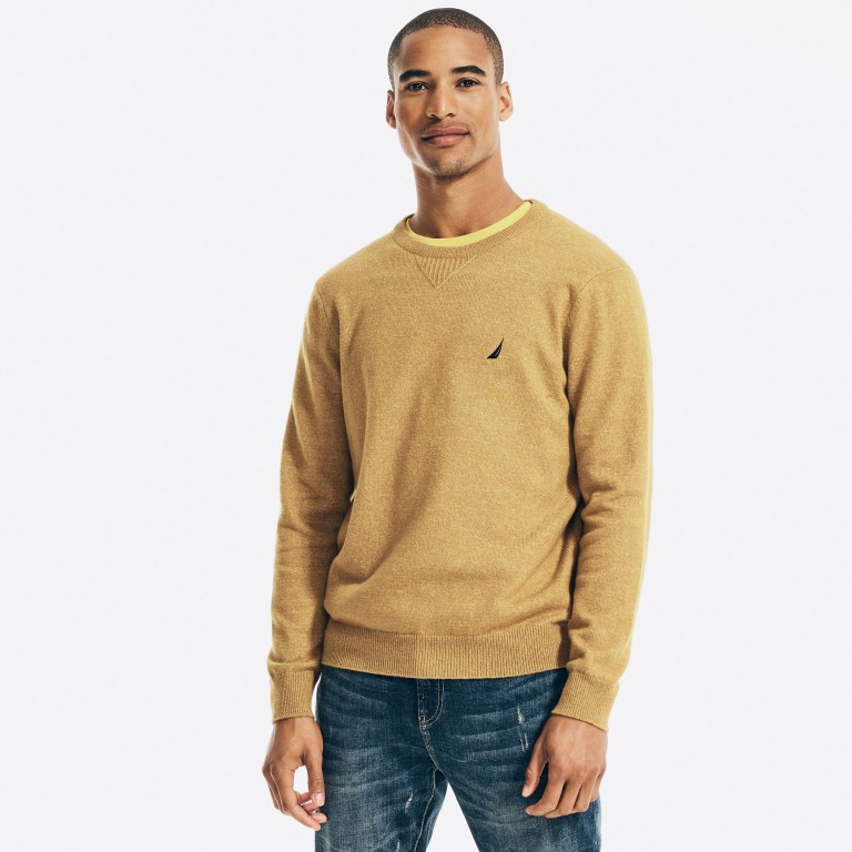 Nautica Sustainably Crafted Crewneck Marrones | HWgOgOUx