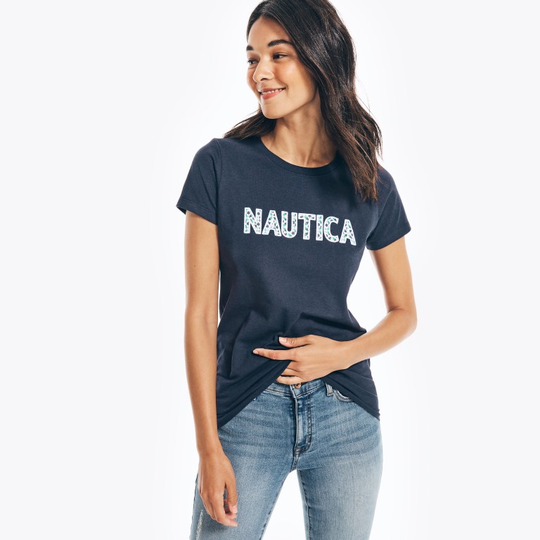 Nautica Sustainably Crafted Embroidered Logo Estampadas Azules | plnYfat8