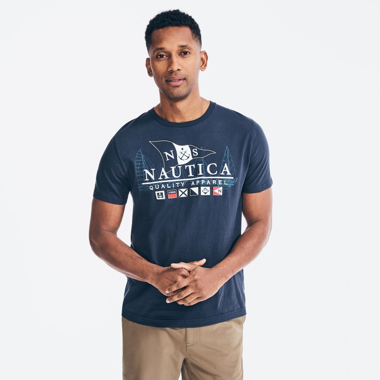 Nautica Sustainably Crafted Flags Estampadas Azul Marino | BUgc4k6j