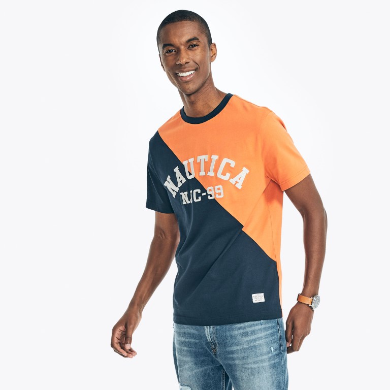 Nautica Sustainably Crafted Nautica Co. Colorblock Naranjas | ExZiQCaV