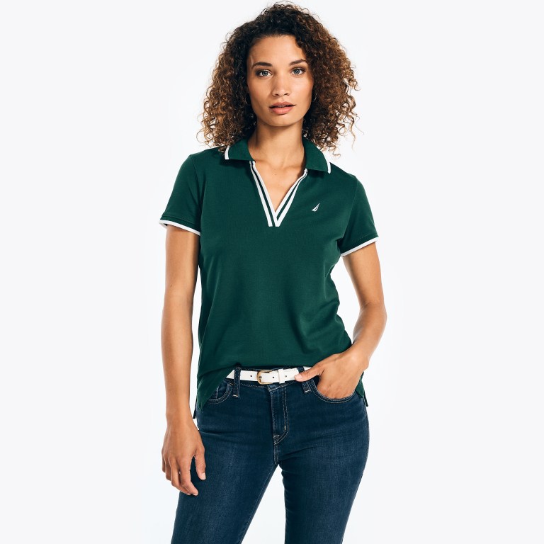 Nautica Sustainably Crafted Ocean Split-neck Verde | 9oH9EPNW