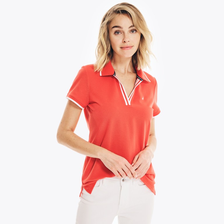 Nautica Sustainably Crafted Ocean Split-neck Naranjas | FVTAD5NB